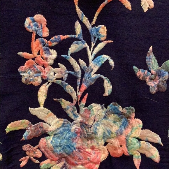 Karen Kane Embroidered Top in Navy - Picture 5 of 16